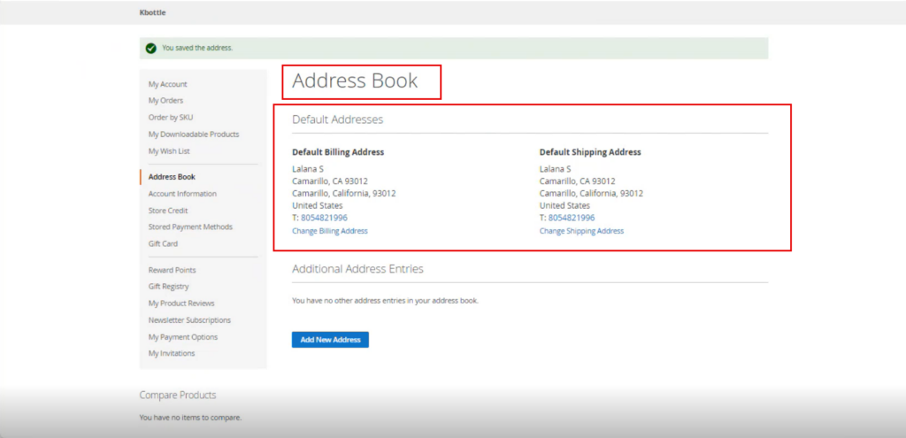 Address Book in the Front End